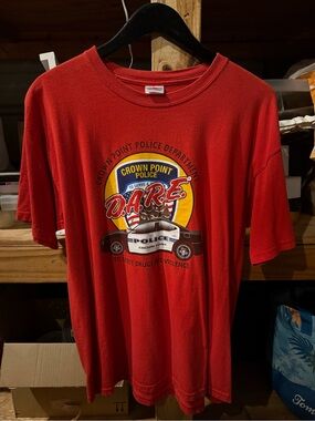 Gildan Red D.A.R.E. Crown Point Police Graphic Tee